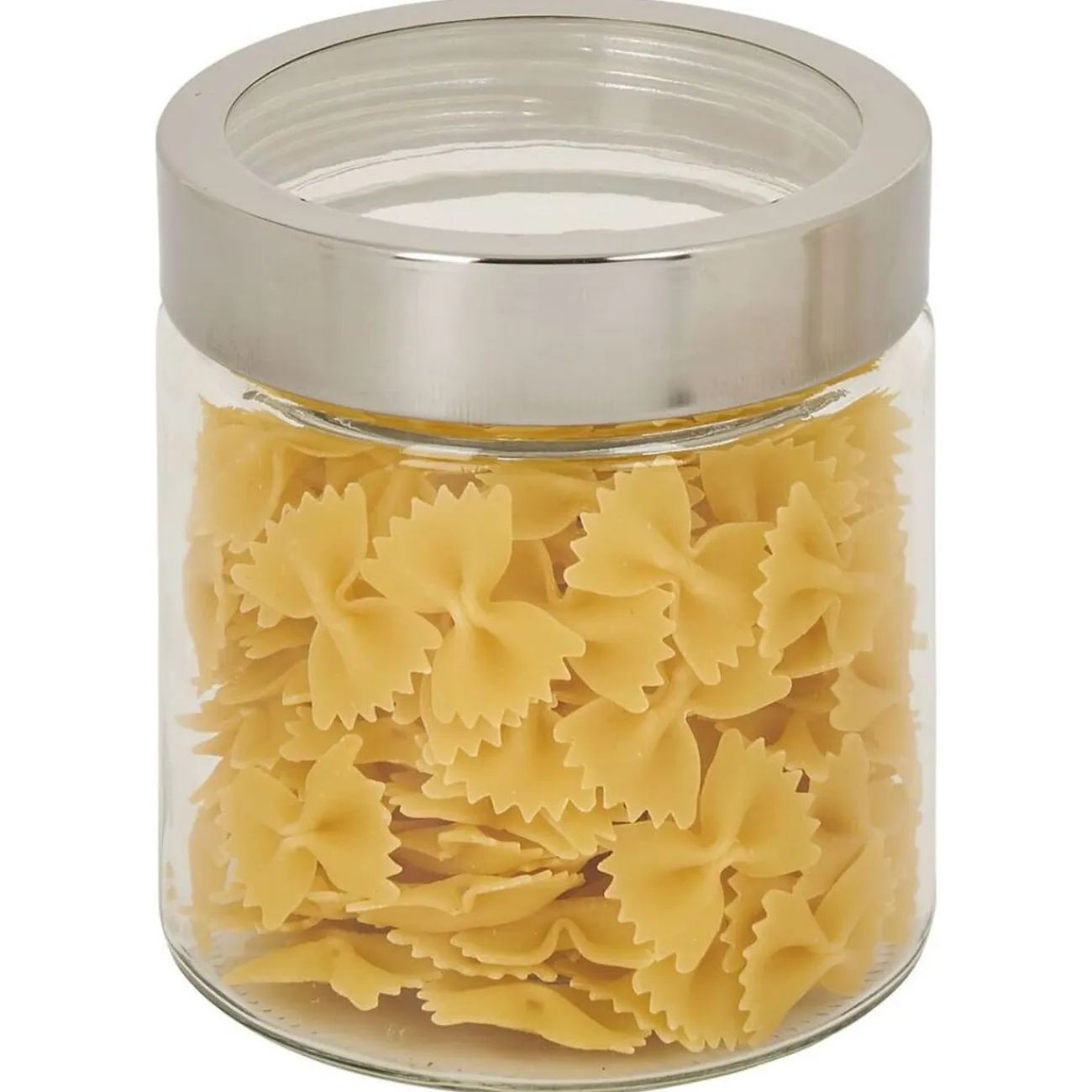 Online Gifi Bocal en verre transparent couvercle inox 800ml - Ø11xH.12cm