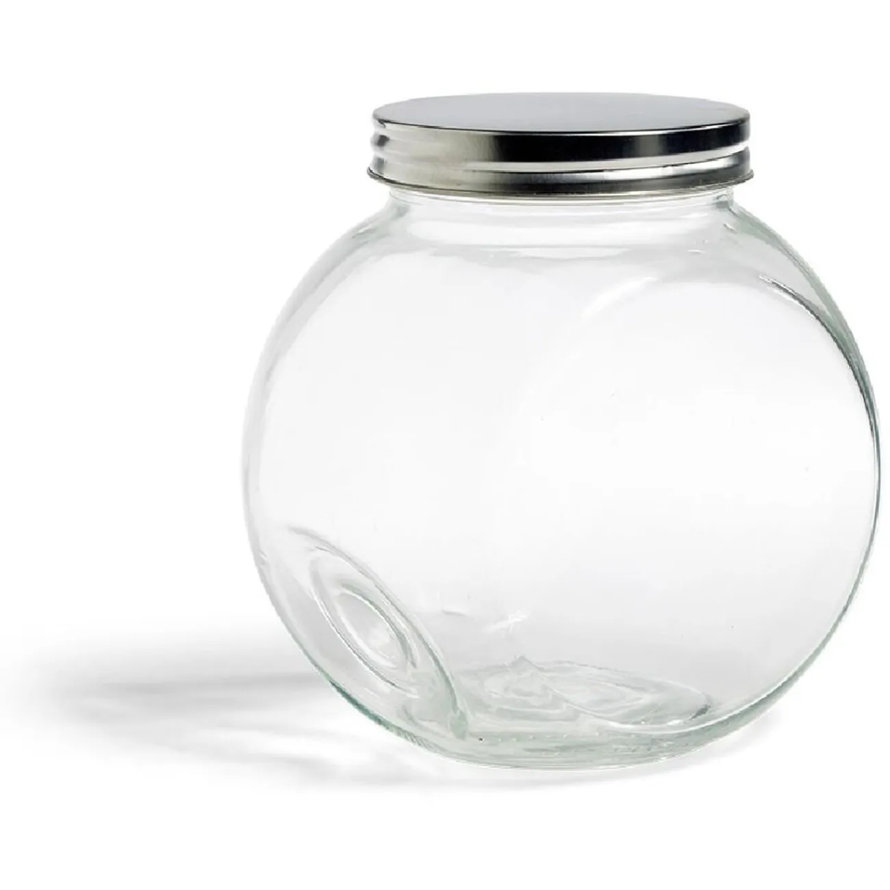 New Gifi Bocal en verre transparent couvercle métal 2000ml - 16x11,5xH.16cm