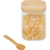 Sale Gifi Bocal en verre transparent 850ml avec couvercle et cuillère en bambou