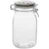 Online Gifi Bocal hermétique carré en verre couvercle motif ciment 1,5 L