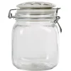 New Gifi Bocal hermétique carré en verre couvercle motif ciment 1 L