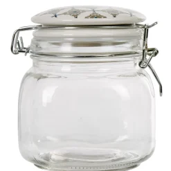 Clearance Gifi Bocal hermétique carré en verre couvercle motif ciment 750ml