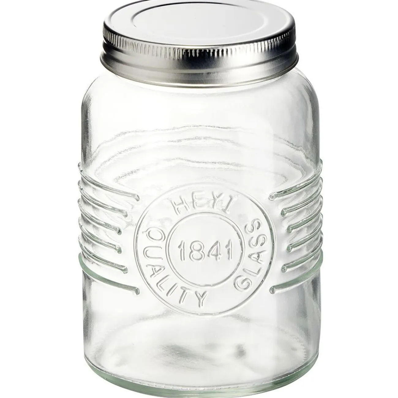 Sale Gifi Bocal hermétique rond transparent avec couvercle en métal H13 cm