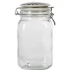 Sale Gifi Bocal hermétique transparent avec couvercle design ethnique 1,5 L