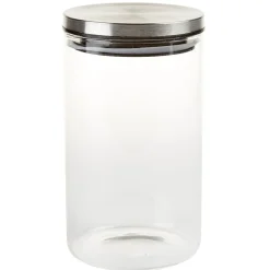 New Gifi Bocal hermétique verre transparent couvercle métal silicone