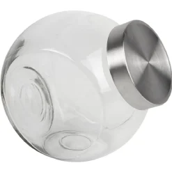 Outlet Gifi Bocal incliné verre couvercle métal 3 L