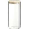 Clearance Gifi Bocal rond transparent avec couvercle en bois 1,4L