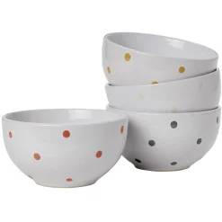 Sale Gifi Bol en céramique déco pois coloré x4