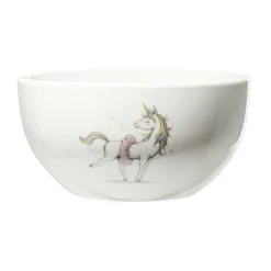Best Gifi Bol en porcelaine blanc pour enfant motif licorne Ø14xH7cm