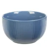 Sale Gifi Bol en porcelaine bleu avec rainures verticales en relief