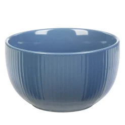 Sale Gifi Bol en porcelaine bleu avec rainures verticales en relief