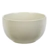 Best Gifi Bol en porcelaine uni lin avec rainures verticales en relief