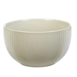 Best Gifi Bol en porcelaine uni lin avec rainures verticales en relief
