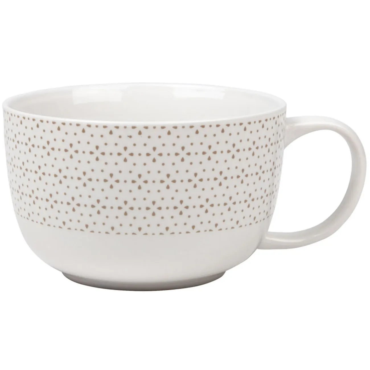 Sale Gifi Bol jumbo blanc à motif taupe