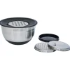 Best Gifi Bol à mixer inox avec base silicone et 3 râpes Ø22xH11,2cm