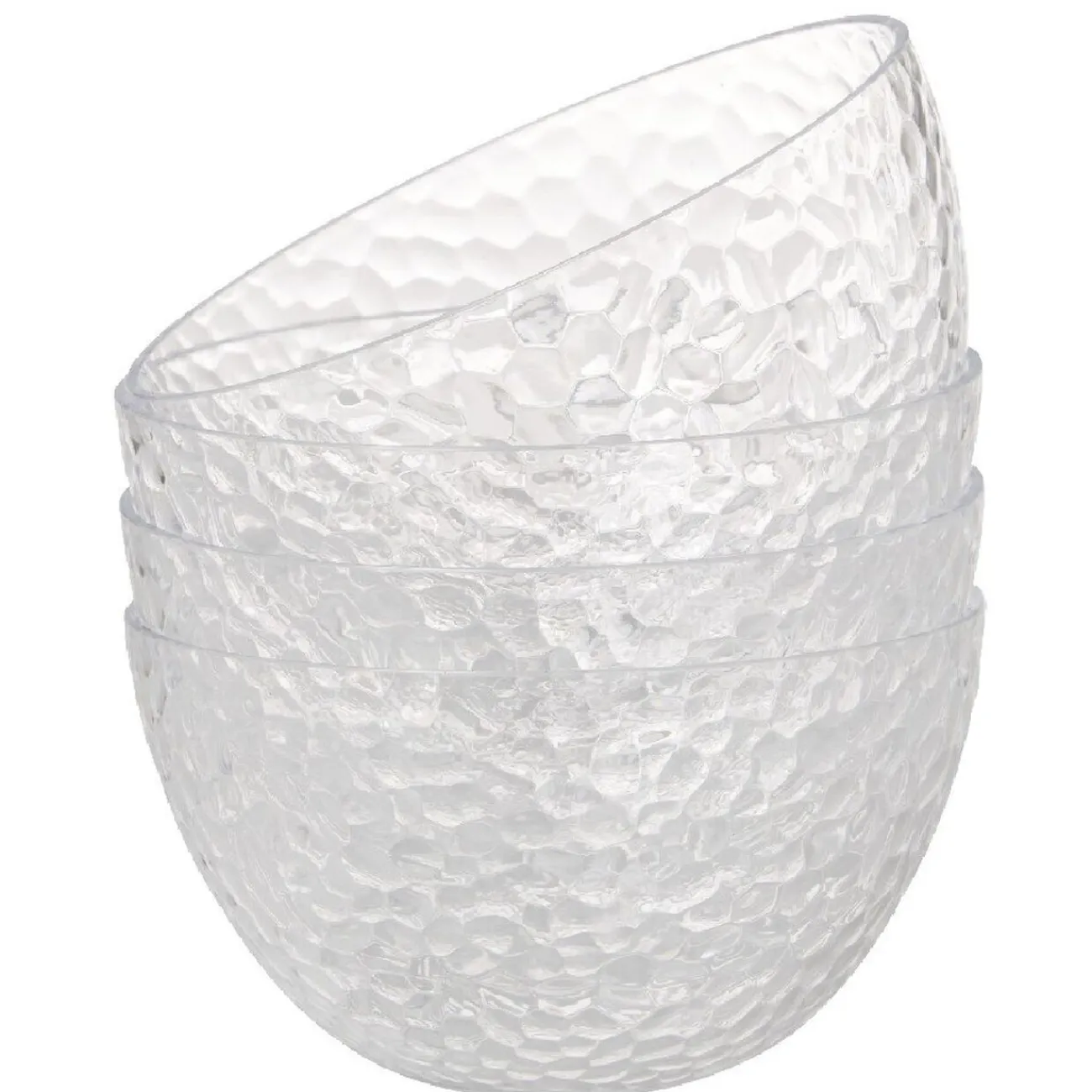 Sale Gifi Bol plastique transparent martelé x4