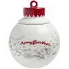 New Gifi Bonbonnière en céramique décor Noël rouge blanc