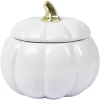 New Gifi Bonbonnière Halloween forme citrouille porcelaine blanc Ø18 cm