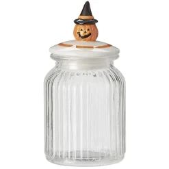 Gifi Bonbonnière transparente couvercle déco citrouille Halloween 1L