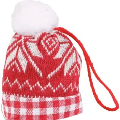 Gifi Beauté^Bonnet à pompon rouge blanc