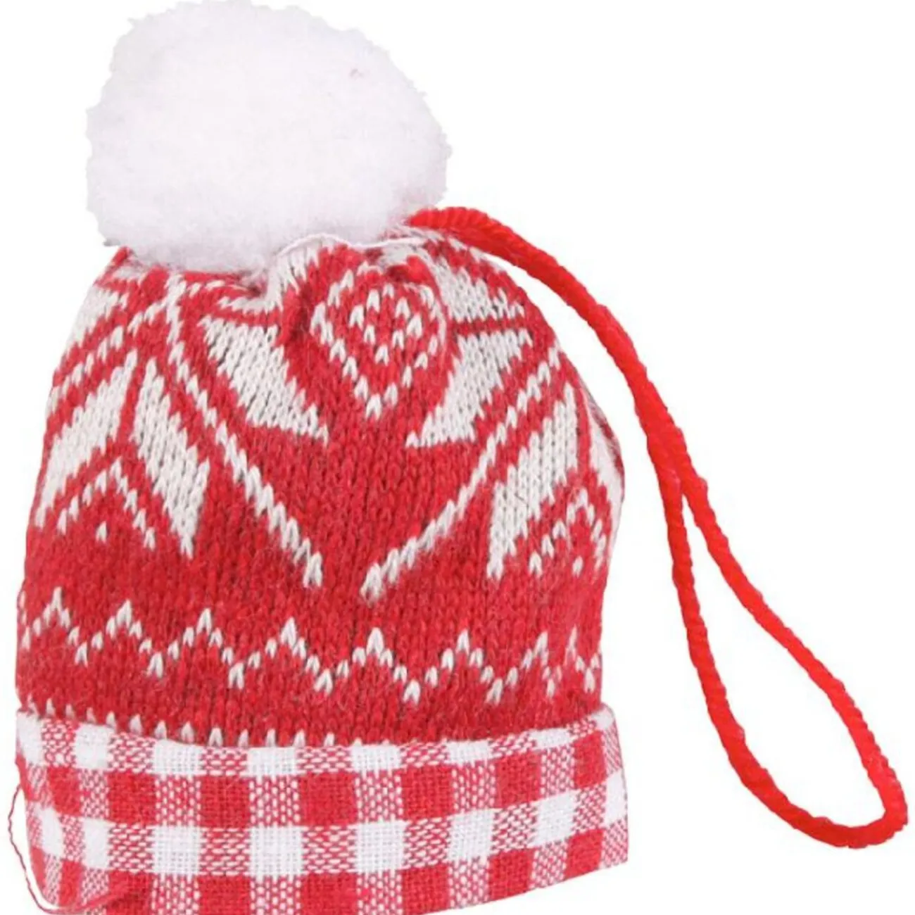 Gifi Beauté^Bonnet à pompon rouge blanc