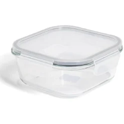 Discount Gifi Boîte alimentaire carrée en verre avec couvercle étanche à clips 800ml