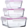 Gifi Boîte alimentaire carrée en verre x3