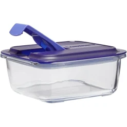 Outlet Gifi Boîte alimentaire Luminarc verre Easy Box transparent et vert 76 cl