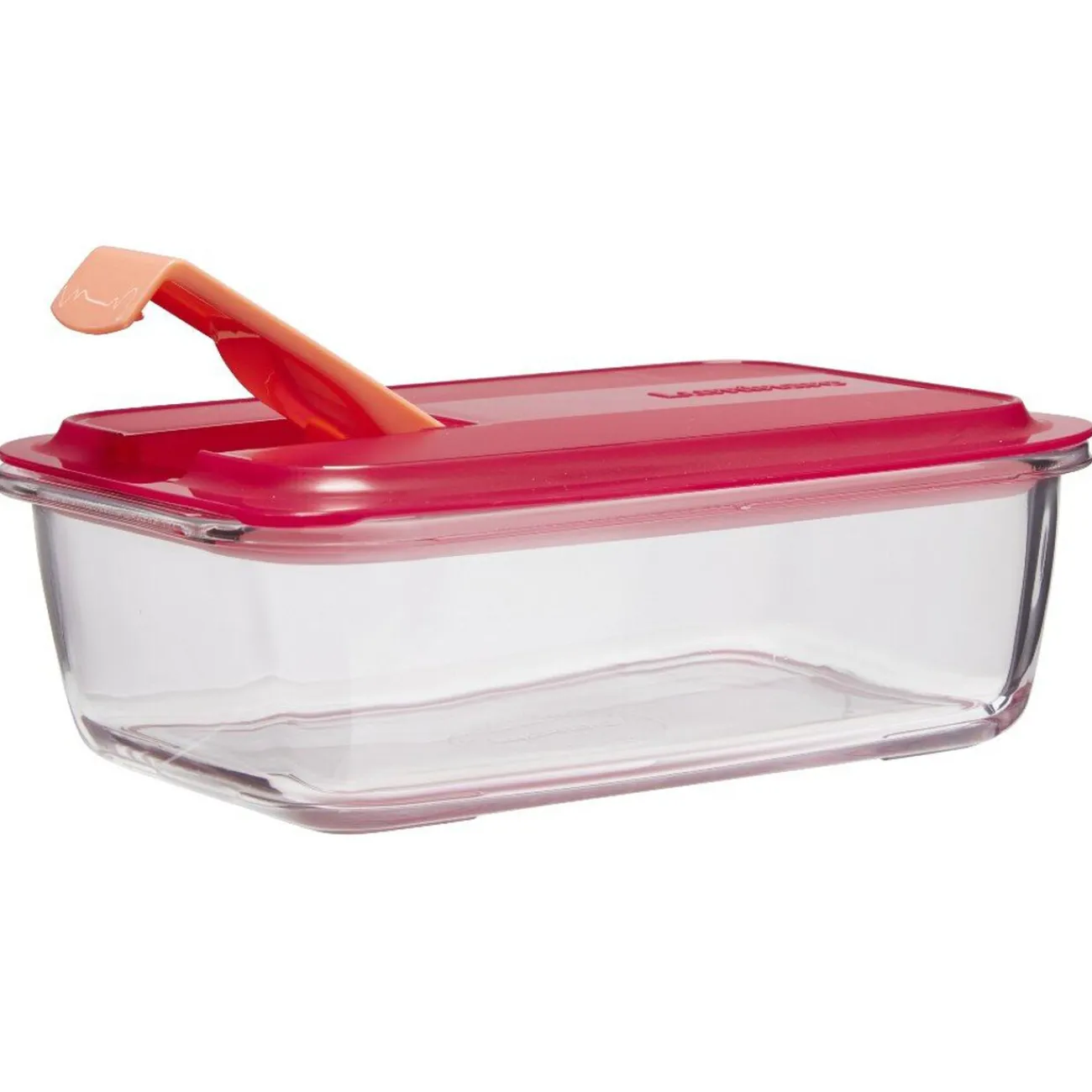 Online Gifi Boîte alimentaire Luminarc verre Esay Box transparent et rouge 122 cl