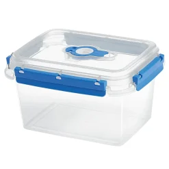 Sale Gifi Boîte alimentaire rectangulaire transparente bleu et blanc 1,5L