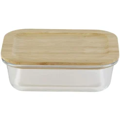 Discount Gifi Boîte alimentaire verre avec couvercle bambou