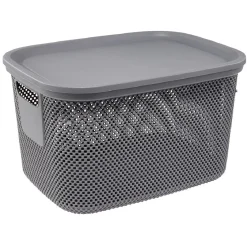 Gifi Entretien Du Linge|Boîte avec couvercle 18L gris