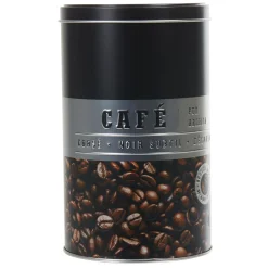 Clearance Gifi Boîte à café ronde en métal décorée noir