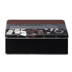 Sale Gifi Boîte à chocolat rectangulaire en métal décorée marron