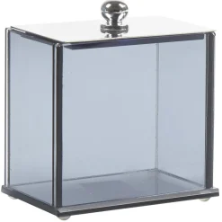 Gifi Rangement|Boîte à coton verre noir transparent