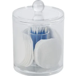 Gifi Beauté^Boîte cylindrique à coton tige transparente