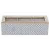 Best Gifi Boîte déco 3 compartiments à fenêtre gris blanc