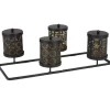 Gifi Rangement|Boîte déco noire dorée x4 sur support
