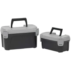 Gifi Rangement|Boîte de bricolage en plastique noir et gris x2