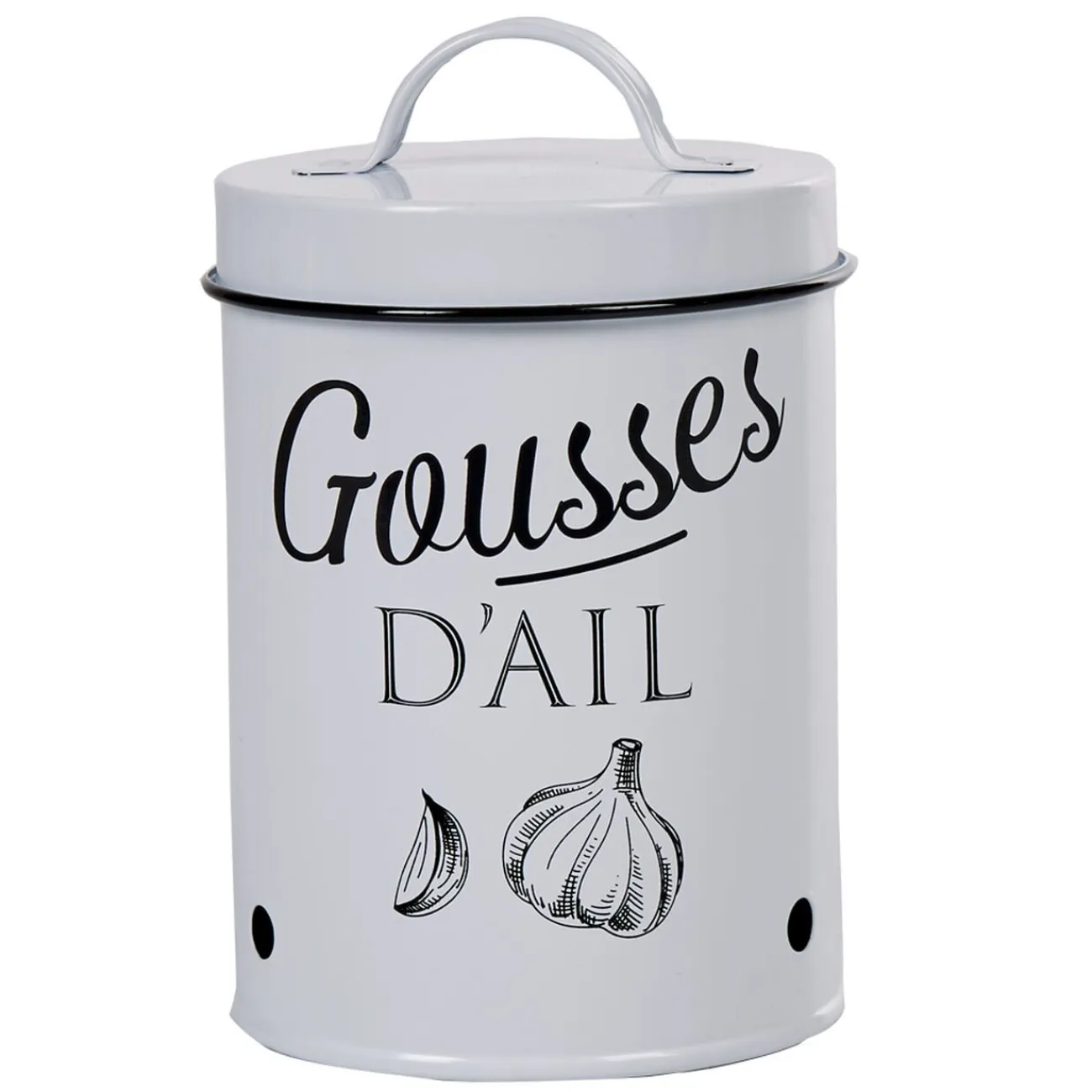 Online Gifi Boîte de conservation vintage en métal pour gousses d'ail