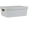 Gifi Rangement|Boîte de rangement avec couvercle beige 11 L