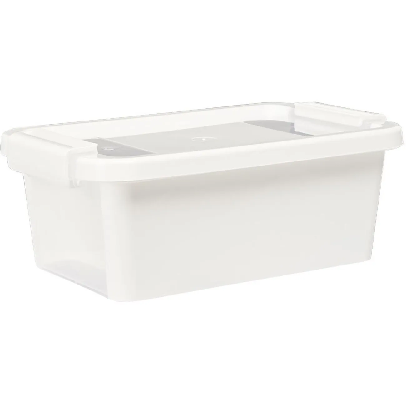 Gifi Aménagement Atelier^Boîte de rangement avec couvercle blanc transparent 4L
