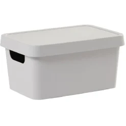 Gifi Rangement|Boîte de rangement avec couvercle grise 3,6 L