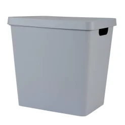 Gifi Rangement|Boîte de rangement avec couvercle grise 26 L