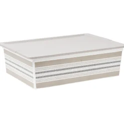 Gifi Rangement|Boîte de rangement beige nordique 27 L