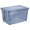 Gifi Rangement|Boîte de rangement bleu avec couvercle 54L
