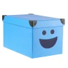 Gifi Rangement|Boîte de rangement bleue design Smiley
