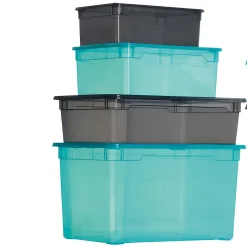 Gifi Rangement|Boîte de rangement bleue 18 L