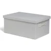 Gifi Rangement|Boîte de rangement coton imprimé fleuri 40,5xH18x26,5cm