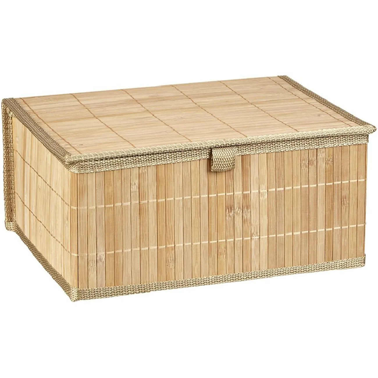 Gifi Rangement|Boîte de rangement déco lattes en bambou L32 x L25 cm